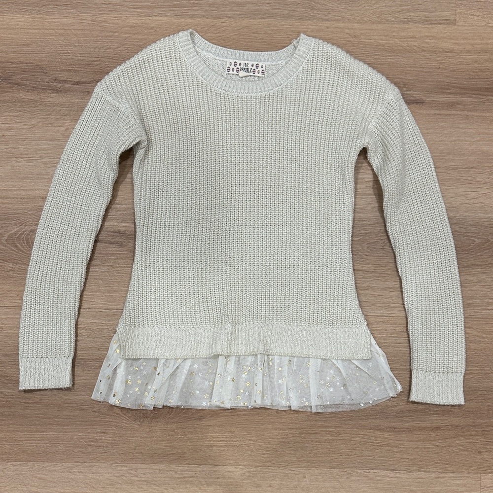 Sparkly Gold Pink Republic Cream Knit Sweater